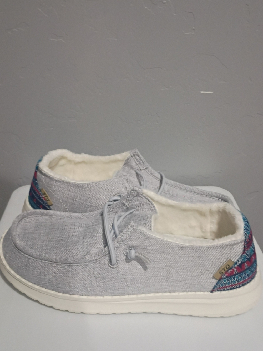Arch Support Insole Sneakers - White with Orange & Green Text